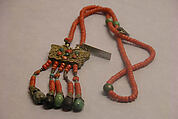 Necklace, Silver and jade, Tibet