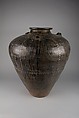 Storage Jar, Stoneware with relief decoration and brown glazes (Martaban ware), China