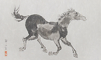 Horse, Miki Suizan Japanese, Ink and wash on paper, Japan