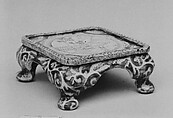 Stand, Faience decorated in rich, blue enamel (Kyoto ware), Japan