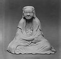 Figure of Daruma, White porcelain with design in low relief under the glaze (Arita ware, Imari type), Japan