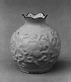 Bon-Bon Vase, Eiraku Hozen  Japanese, Porcelain; white glaze covered with design in high relief (Kyoto ware), Japan