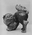 Shishi, Pottery covered with enamels (Kairakuen ware), Japan