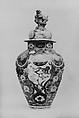 Octagonal Jar with Cover, Porcelain decorated with blue under the glaze, gold and colored enamels (Arita ware, Imari type), Japan