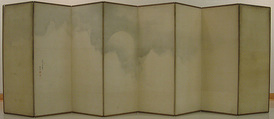 Eight Views of Xiao and Xiang Rivers, Maruyama Ōkyo 円山応挙 (Japanese, 1733–1795), Eight sheets pasted to an eight-panel folding screen; ink on paper; gold on paper, Japan
