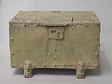 Model of a storage box, Earthenware with lead glaze, China