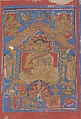 Leaf from a Kalpa Sutra (Jain Book of Rituals), Bhadrabahu (Indian, died ca. 356 BCE), Ink, opaque watercolor, and gold on paper, India (Gujarat)