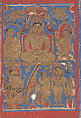 Leaf from a Kalpa Sutra (Jain Book of Rituals), Bhadrabahu (Indian, died ca. 356 BCE), Ink, opaque watercolor, and gold on paper, India (Gujarat)