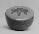 Covered incense box, Pottery; surface covered with; design in gold (Izumo ware), Japan
