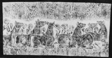 Rubbing of Scene of Animals and Shepherds in the Forest, Ink on paper, Cambodia