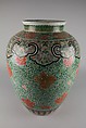 Jar with floral patterns, Porcelain painted in overglaze polychrome enamels (Jingdezhen ware), China