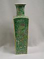 Vase (one of a pair), Porcelain painted in overglaze famille verte enamels, China