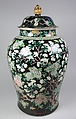 Covered Jar, Porcelain painted in overglaze polychrome enamels (Jingdezhen ware, famille noir), China
