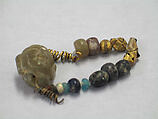 Bracelet with Male Head, Stone, gold, glass, Thailand