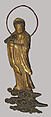 Figure of Attendant Deity holding a Mallet, Mud, gilded and painted, China