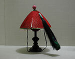 Man's Summer Court Hat with Peacock Feather, Basketry, silk, glass, China
