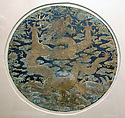 Dragon Roundel from a Ceremonial Garment, Silk and metallic thread embroidery on silk satin, China