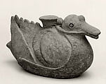 Bird-shaped vessel, Stoneware with stamped design, Korea