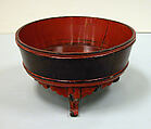 Three-Legged Tub, Lacquer (Negoro-nuri ware), Japan