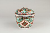 Bowl with Lid, Porcelain decorated with polychrome overglaze enamels, China