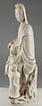 Seated bodhisattva Guanyin with an attendant, Porcelain with ivory glaze (Dehua ware), China