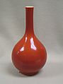 Bottle vase, Porcelain with iron red glaze (Jingdezhen ware), China