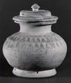 Vessel with Cover, Earthenware with incised decoration, Korea
