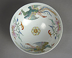 Bowl with Phoenixes and Flowers, Porcelain painted in overglaze famille rose enamels, China