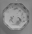 Octagonal Dish with the Story of Si Maguang ("Hob in the Well"), Porcelain painted with polychrome enamels and gold over transparent glaze (Hizen ware; Kakiemon type), Japan
