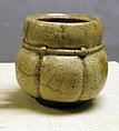 Incense burner with lid, Jokei (Japanese, died 1636), Earthenware with glaze; lid of network brass grille (Raku ware), Japan