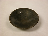 Bowl (one of a pair), Stoneware with golden-black hare's fur glaze (Tenmoku ware?), China