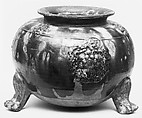 Tripod incense burner, Earthenware with three color (sancai) glaze, China