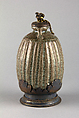 Bottle, Stoneware with crackled glaze (Zhangzhou ware), metal mounts, China