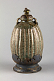 Bottle, Stoneware with crackled glaze (Zhangzhou ware), metal mounts, China