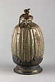 Bottle, Stoneware with crackled glaze (Zhangzhou ware), metal mounts, China