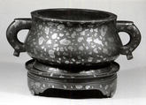 Incense Burner, Bronze with treated surface and gold splashes, China