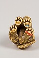 Netsuke of Seated Tiger, Tail Resting on his Back;, Ivory, Japan