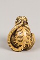 Netsuke of Seated Tiger, Tail Resting on his Back;, Ivory, Japan