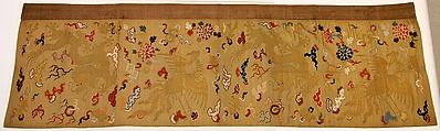 Panel, Silk, gold-wrapped thread, China