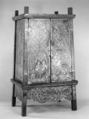Manuscript Storage Cabinet, Lacquer on wood and gold on black ground, Thailand