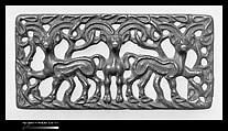 Belt Plaque with Three Ibexes, Bronze, Northwest China