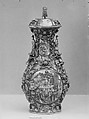 Covered Jar, Porcelain with relief decoration and overglaze polychrome enamels (Jingdezhen ware, enameled in Canton), China