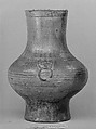 Vessel with animal masks (hu), Earthenware with lead green glaze, China