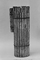 Vase, Clay; gray-white glaze with darker patches (Bizen ware, Imbe style), Japan
