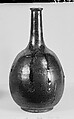 Bottle, Clay, metallic underglaze with thick, flecked overglaze, strongly iridescent (Seto ware), Japan