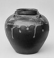 Jar, Clay covered with underglaze and overglaze running in large drops (Bizen ware, Imbe style), Japan
