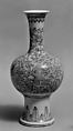 Bottle with floral scrolls, Porcelain painted in underglaze cobalt blue (Jingdezhen ware), China