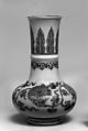 Bottle vase with floral scrolls, Porcelain panted in underglaze cobalt blue (Jingdezhen ware), China