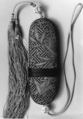 Eyeglasses Case with Bamboo on Fretwork Background, Silk and metallic thread embroidery on silk gauze, China