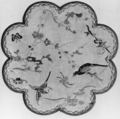 Medallion, Silk; on silk; bound with silk; bordered with silk, China